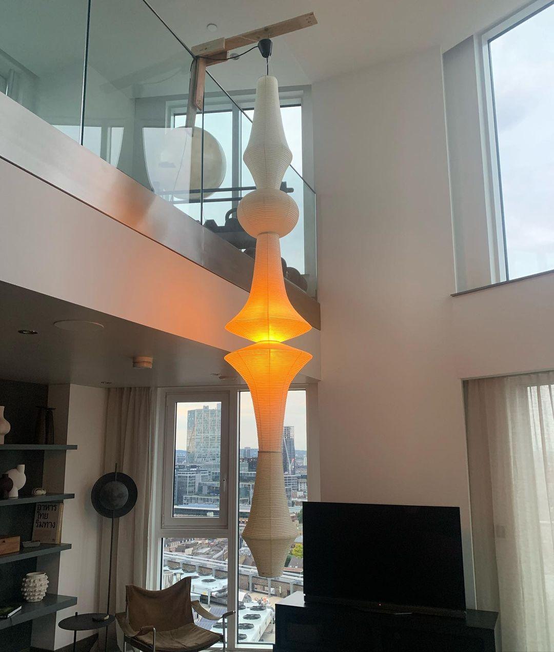 Washi Paper E Pendant Light - Cueteks