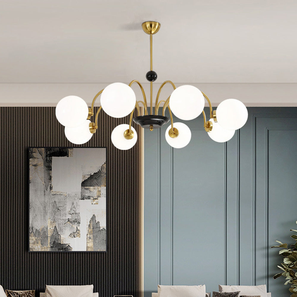 Chrome Chandelier Living Room Lighting Nordic Glass Chandelier - Cueteks