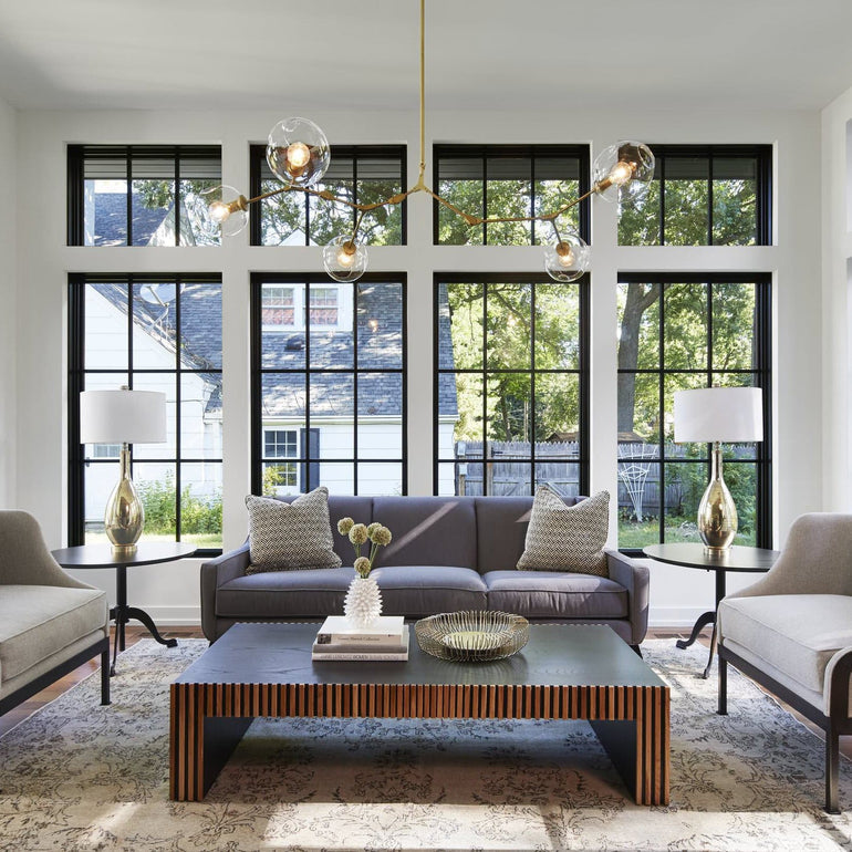 Branching Bubble Glass Ball Chandelier for Living Room - Cueteks