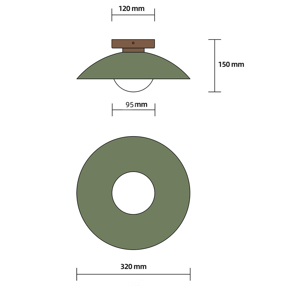 Simple Round Metal Flush Mount Ceiling Light For Kitchen - Cueteks