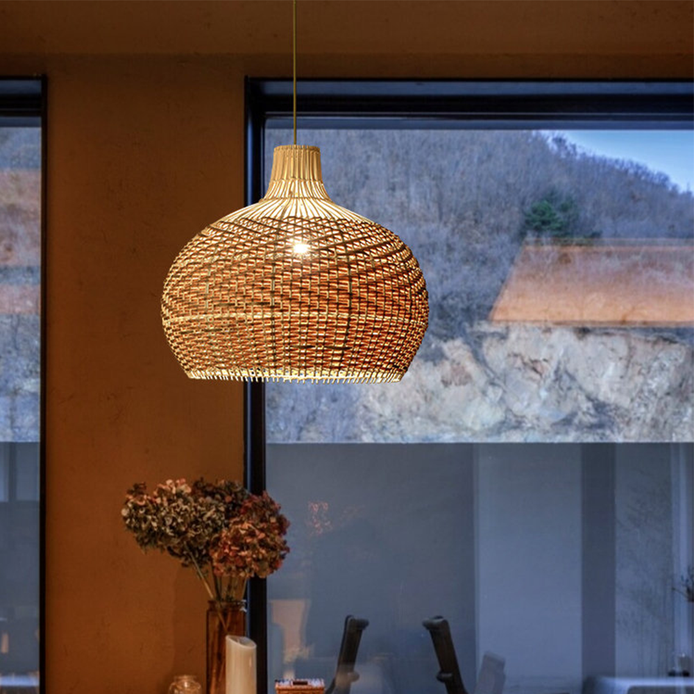 Modern Rattan Handwoven Pendant Light - Cueteks