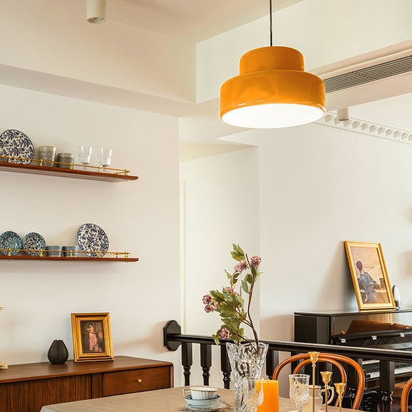 Bauhaus Vintage Orange Warm Pendant Light For Dining Room - Cueteks