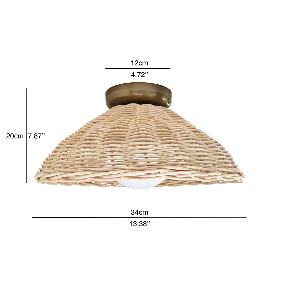Rustic Bamboo Glass Woven Wall Light - Cueteks