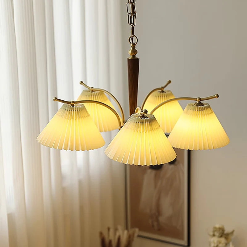 Decoration Pleated Lampshade Dining Room Chandelier Light - Cueteks