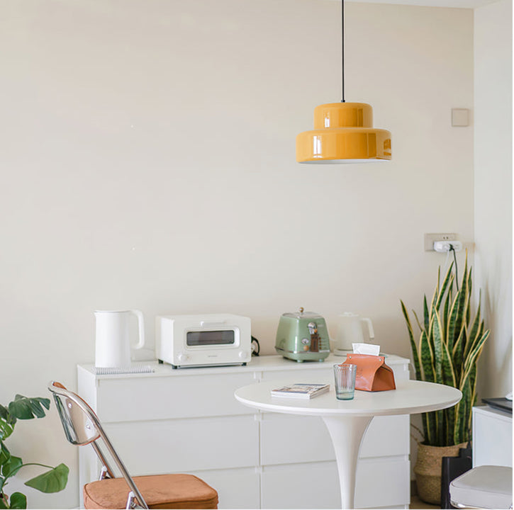 Bauhaus Vintage Orange Warm Pendant Light For Dining Room - Cueteks