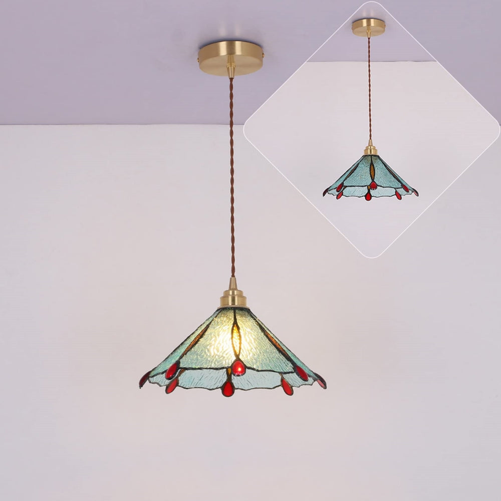 Retro Stained Glass Tiffany Pendant Light - Cueteks