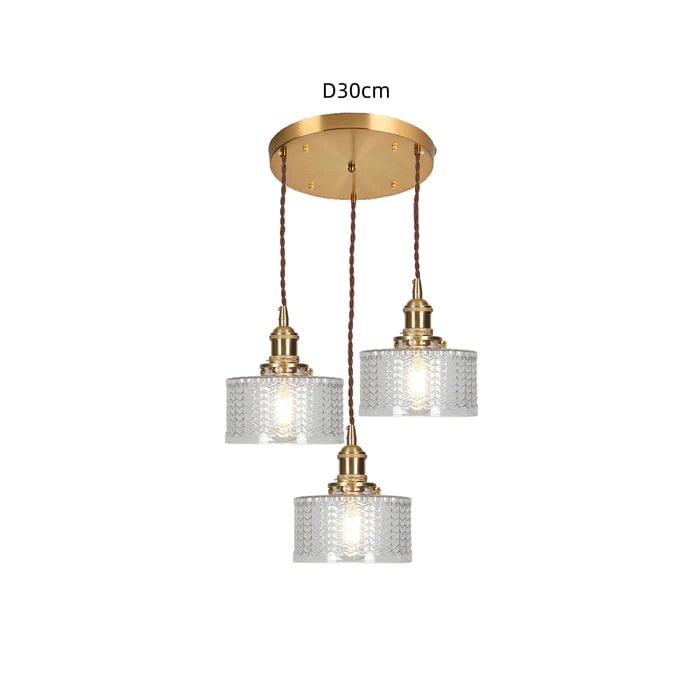 Vintage Stunning Cylinder Glass Pendant Light - Cueteks