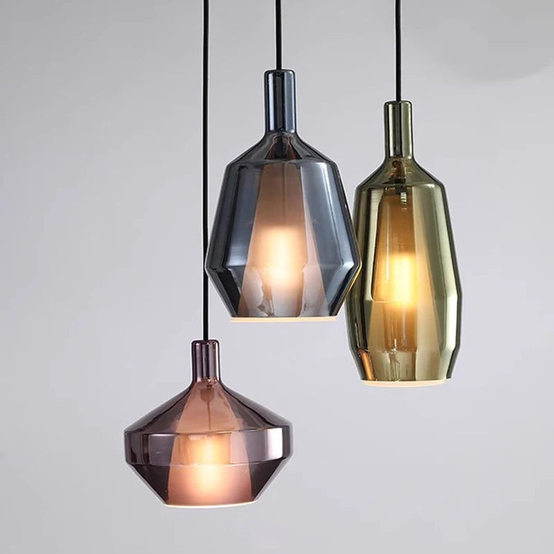 Modern Multicolored Glass Pendant Lamp for Dining - Cueteks