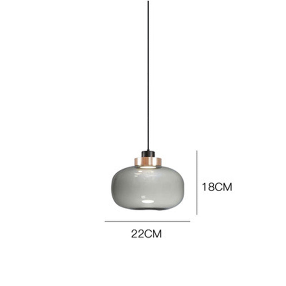 Minimalist Glass Smoke Gray Pendant Light - Cueteks