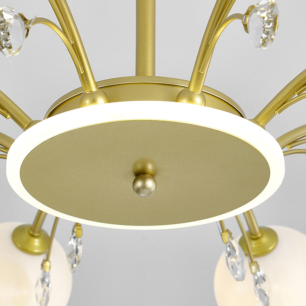 Luxurious Gold Glass Raindrop Chandeliers - Cueteks
