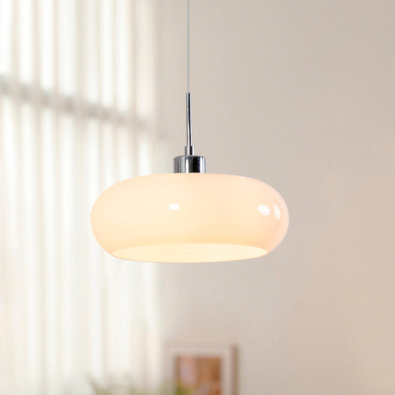 Vintage Bauhaus Round Glass Pendant Light - Cueteks