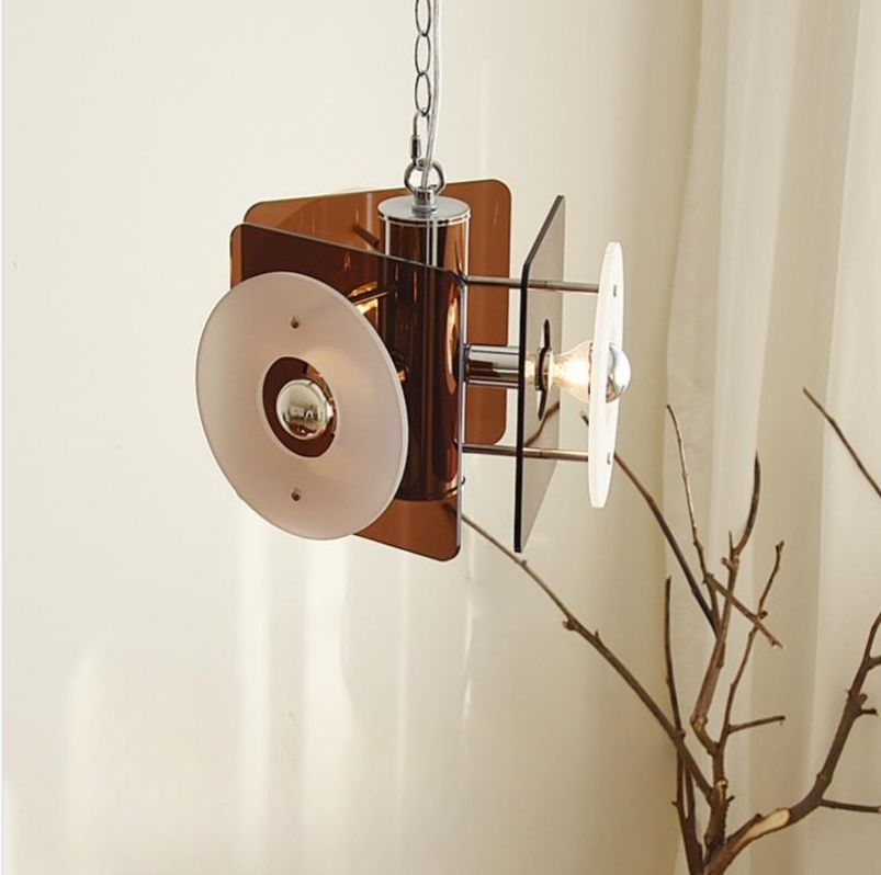 Middle Century Danish Deco Glass Hanging Lights - Cueteks