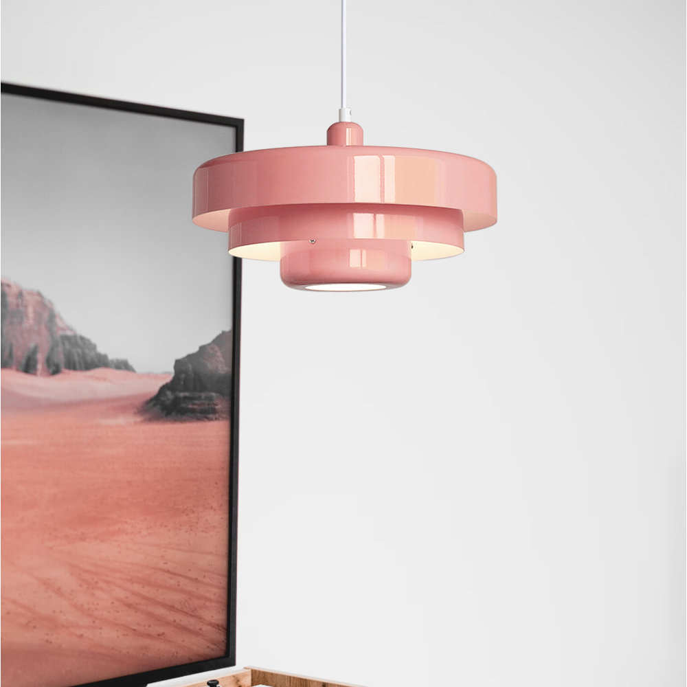 Mid-century Single Head Medieval Iron Round Pendant Light - Cueteks