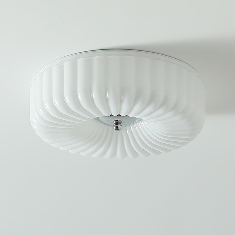 Vinatge Bauhaus Cream Glass Ceiling Light - Cueteks