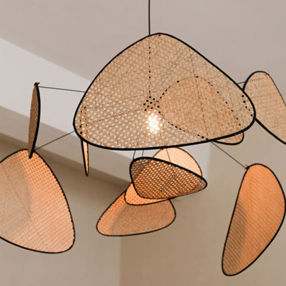 Modern Irregular Shape Rattan Kitchen Pendant Light - Cueteks