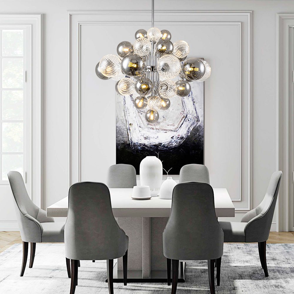 Contemporary Designer Cluster Bubble Glass Chandelier - Cueteks
