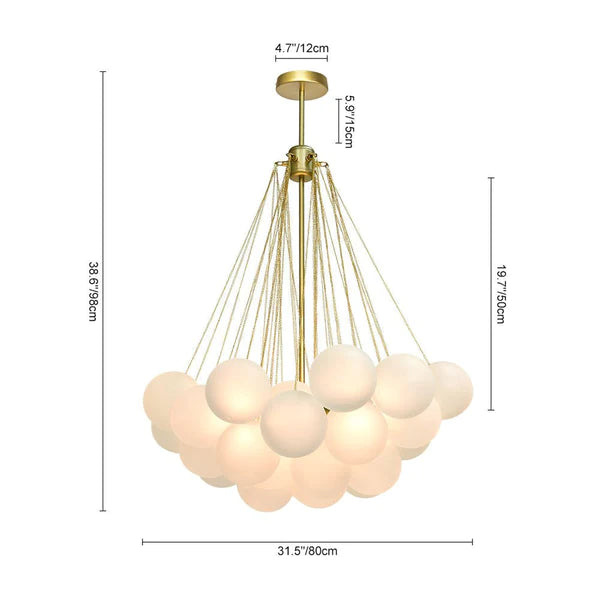 Bubble Chandelier Nordic Frosted Glass Ball Chandelier for Dining Room - Cueteks