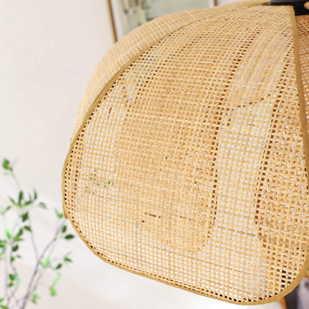 Rattan Petal Rustic Lamp Shade Pendant Light - Cueteks