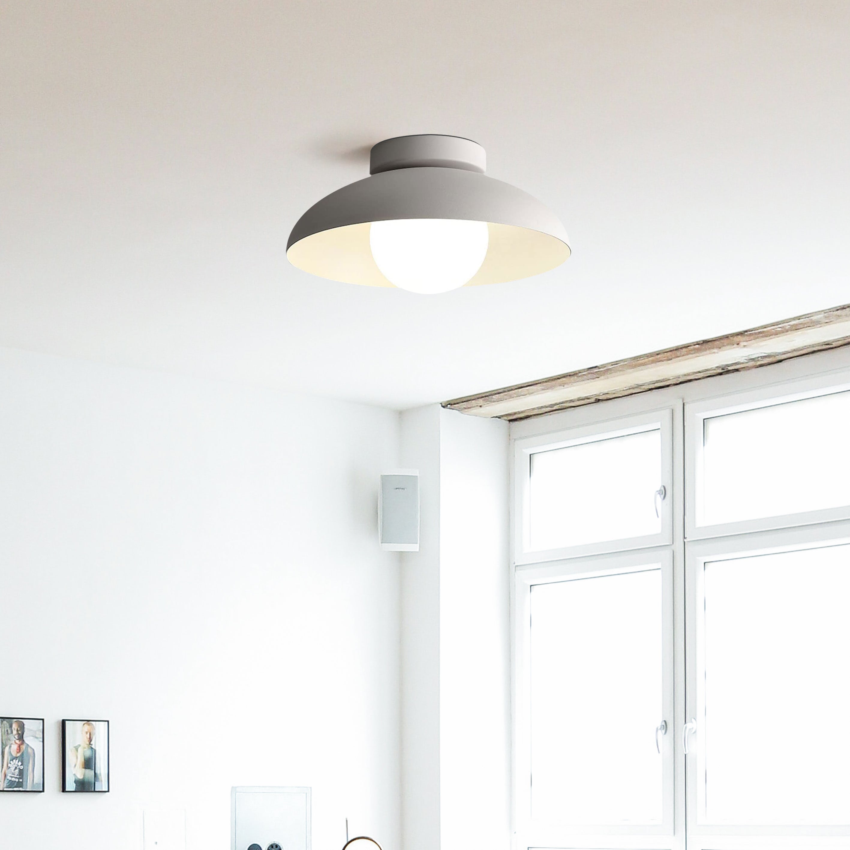 Contemporary Metal Semi Flush Ceiling Light for Hallway - Cueteks