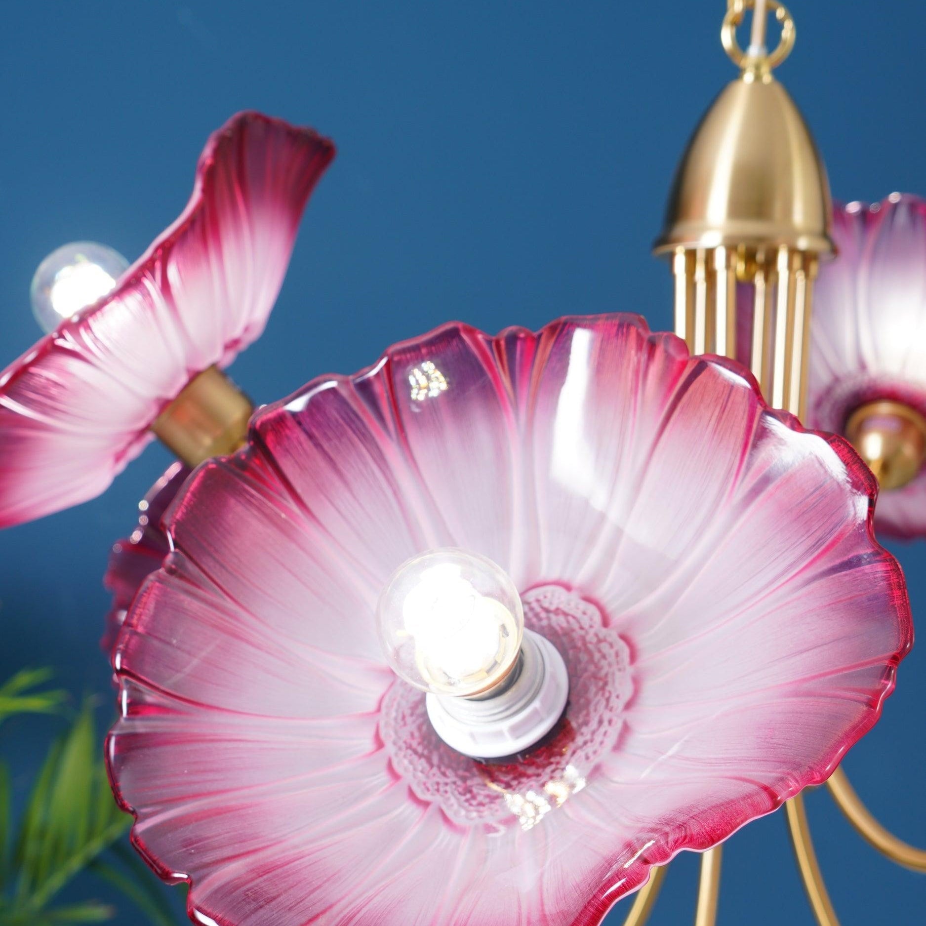 Modern Lotus Leaf Glass Living Room Chandelier - Cueteks