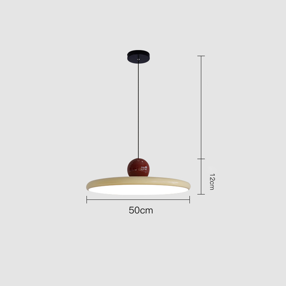 Lola beige pendant diagram with 50 cm diameter and 12 cm body height