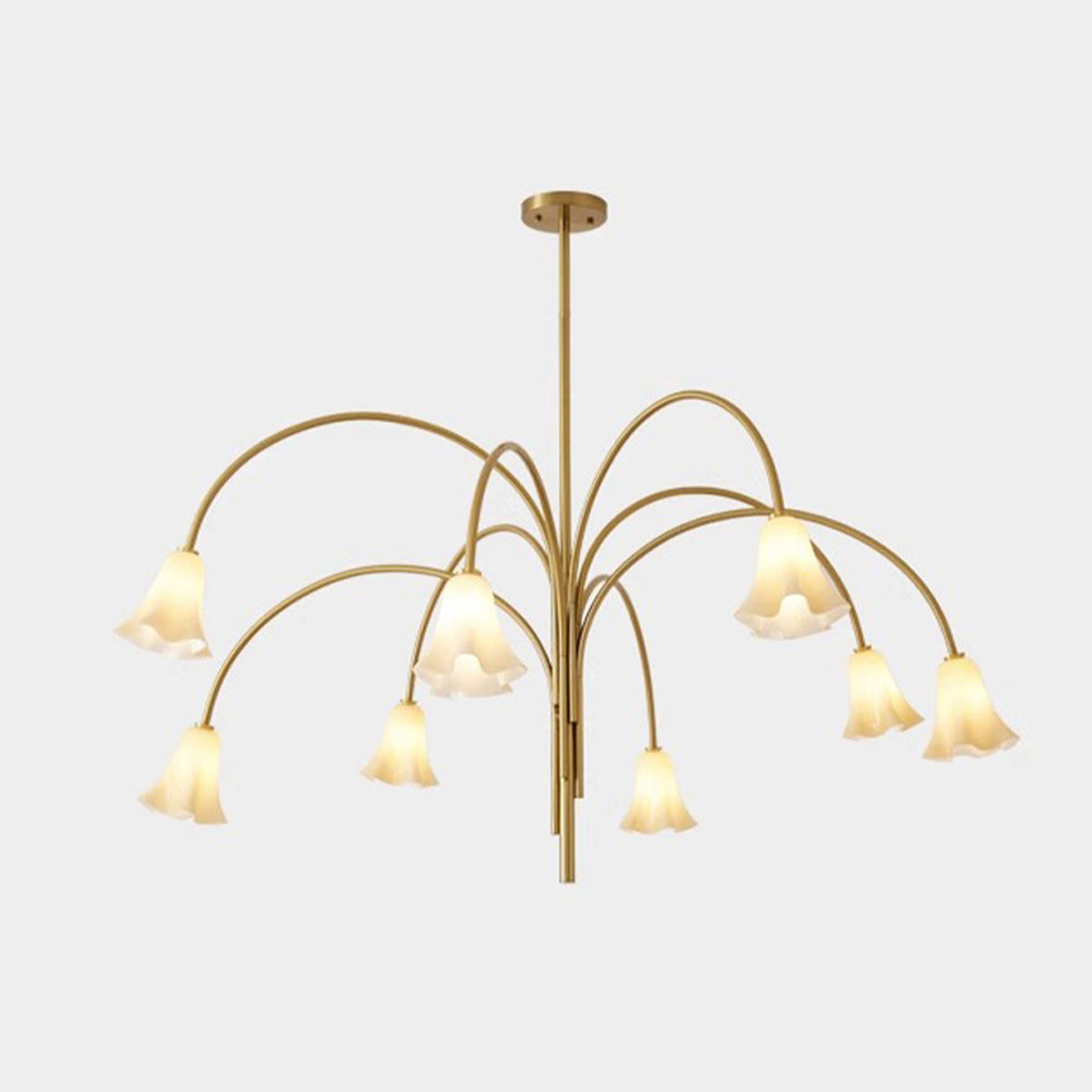 French Vintage Glass Flower Bedroom Chandelier Bauhaus Chandeliers - Cueteks