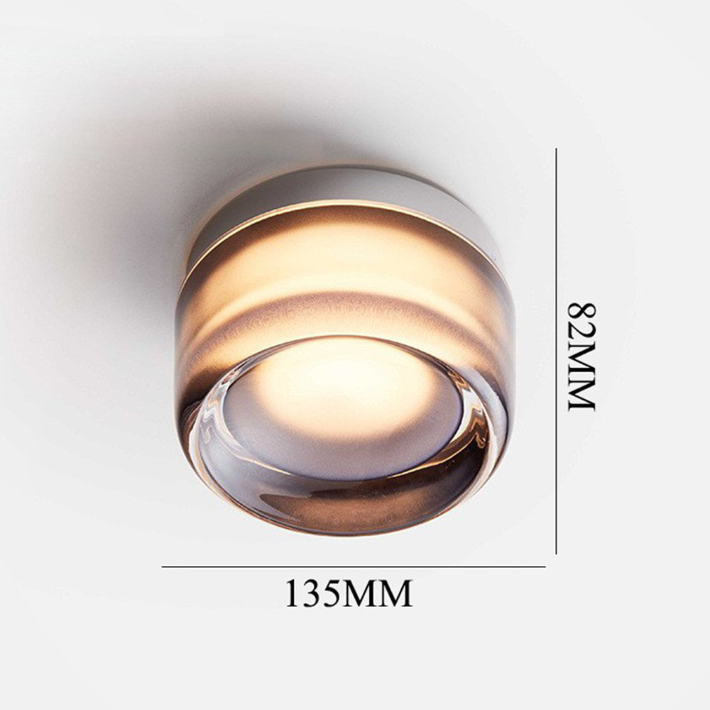 Grey Dimple wall-light guide labels 135 mm across the front and 82 mm alongside the body