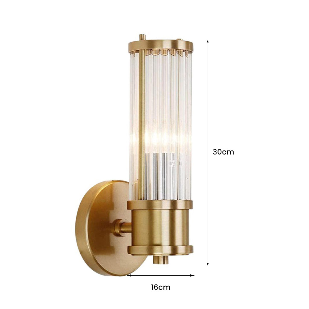 Modern Brass Gold Crystal Wall Sconce - Cueteks