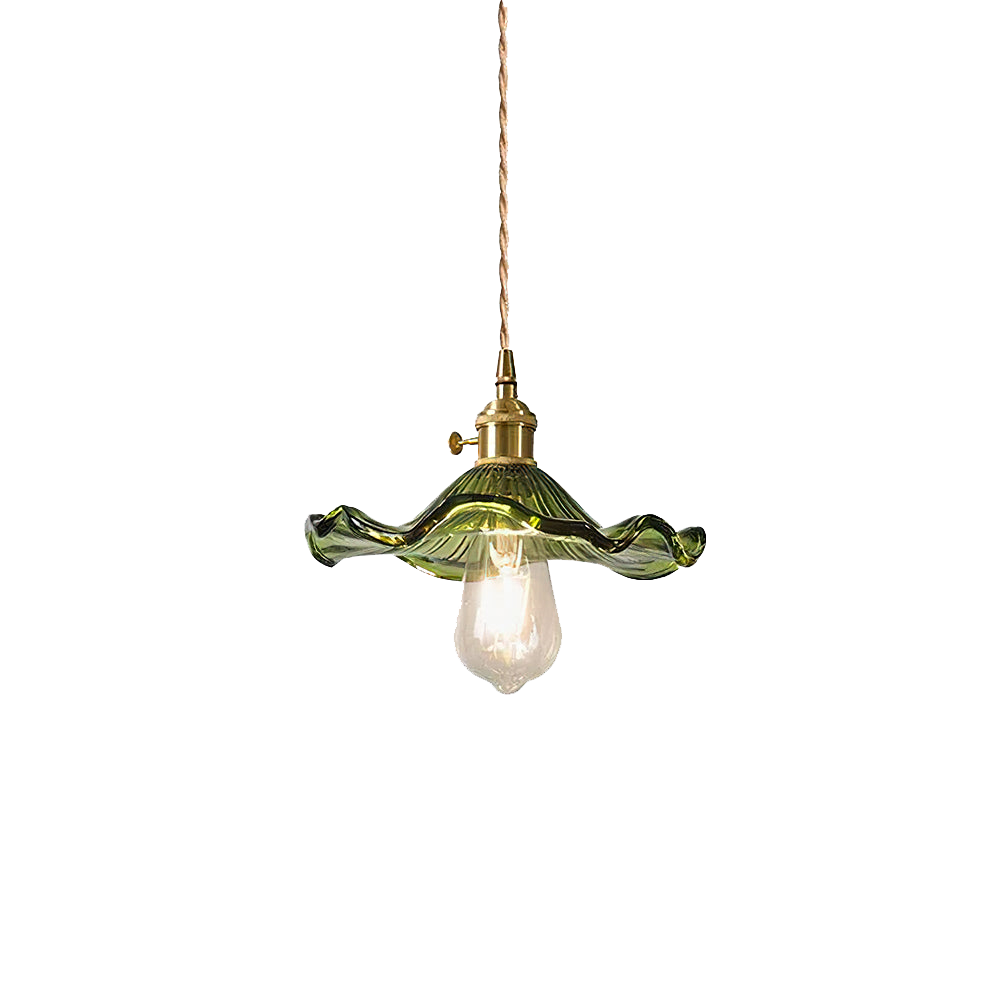 Stylish Hibiscus Flower Glass Pendant Light - Cueteks