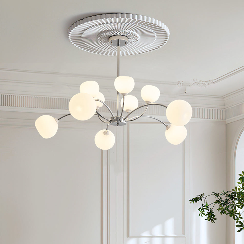 White Glass Globe Sputnik Shape Chandelier - Cueteks