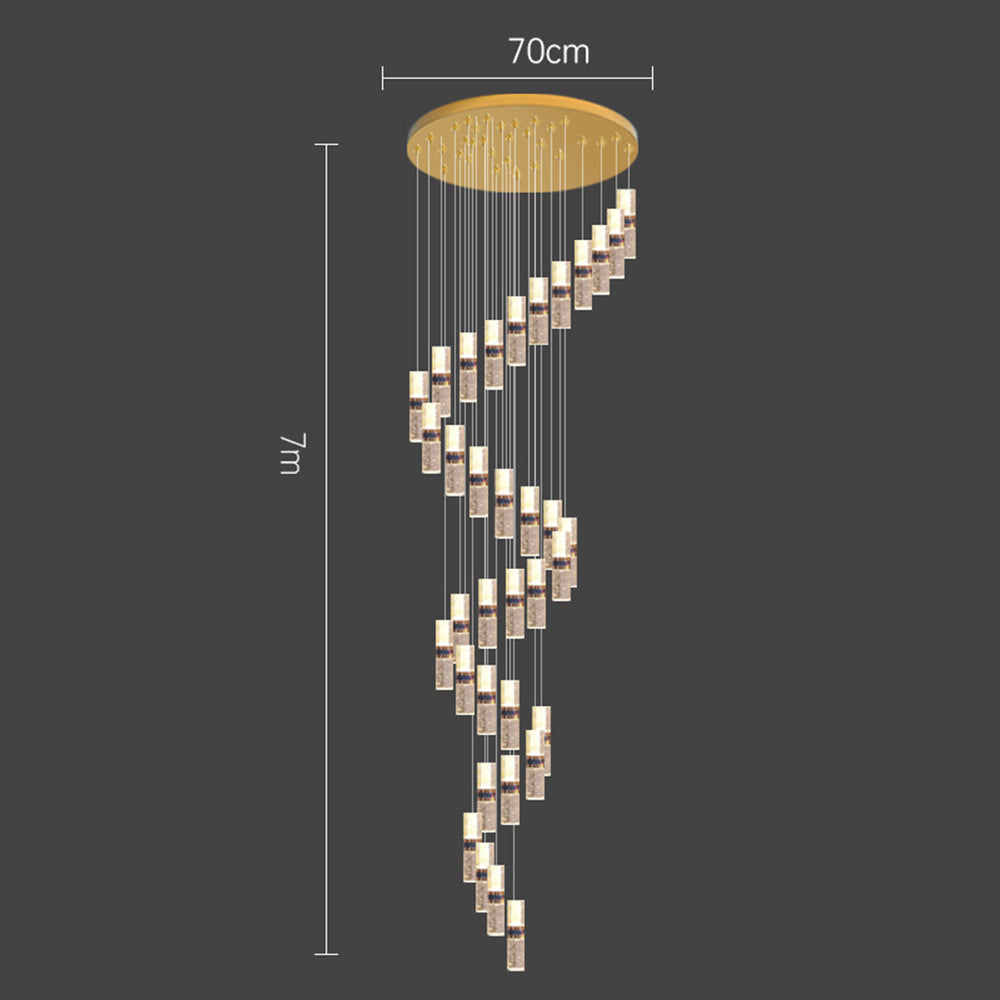 Luxury Crystal Staircase Long Chandelier - Cueteks