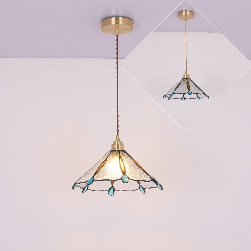 Retro Stained Glass Tiffany Pendant Light - Cueteks