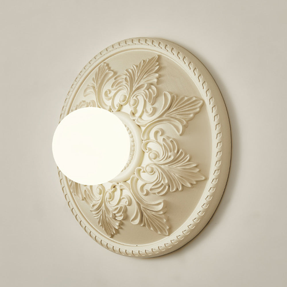 French Style Glass Milky Coffee Wall Light Sconces - Cueteks
