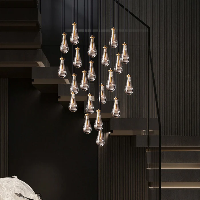 Modern Art Deco Raindrop Chandelier - Cueteks