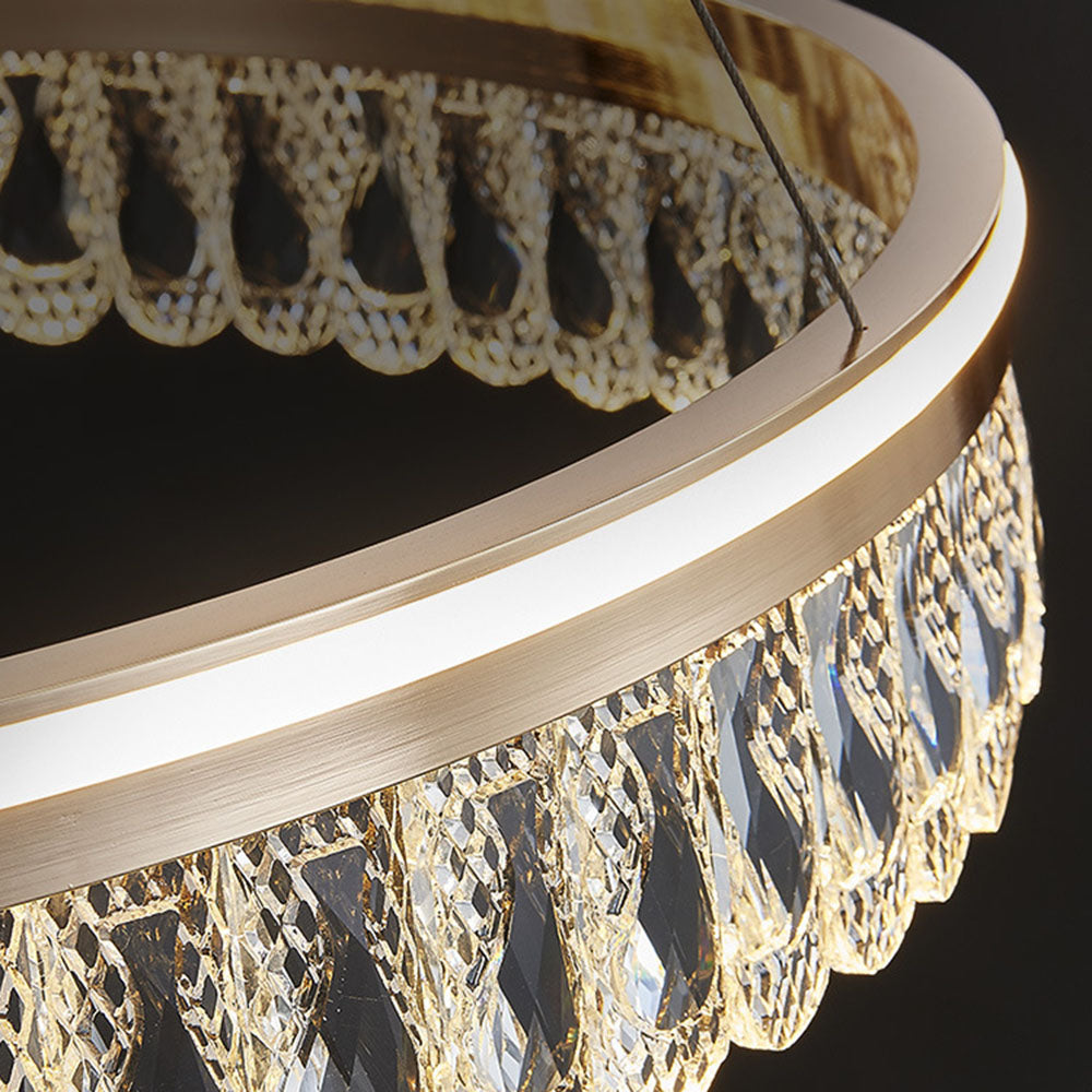 Luxury Large Crystal Ring Chandelier - Cueteks