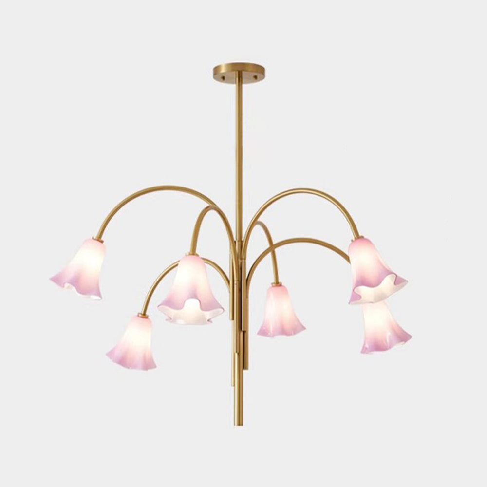 French Vintage Glass Flower Bedroom Chandelier Bauhaus Chandeliers - Cueteks