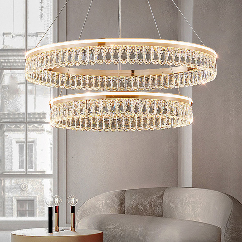 Luxury Large Crystal Ring Chandelier - Cueteks