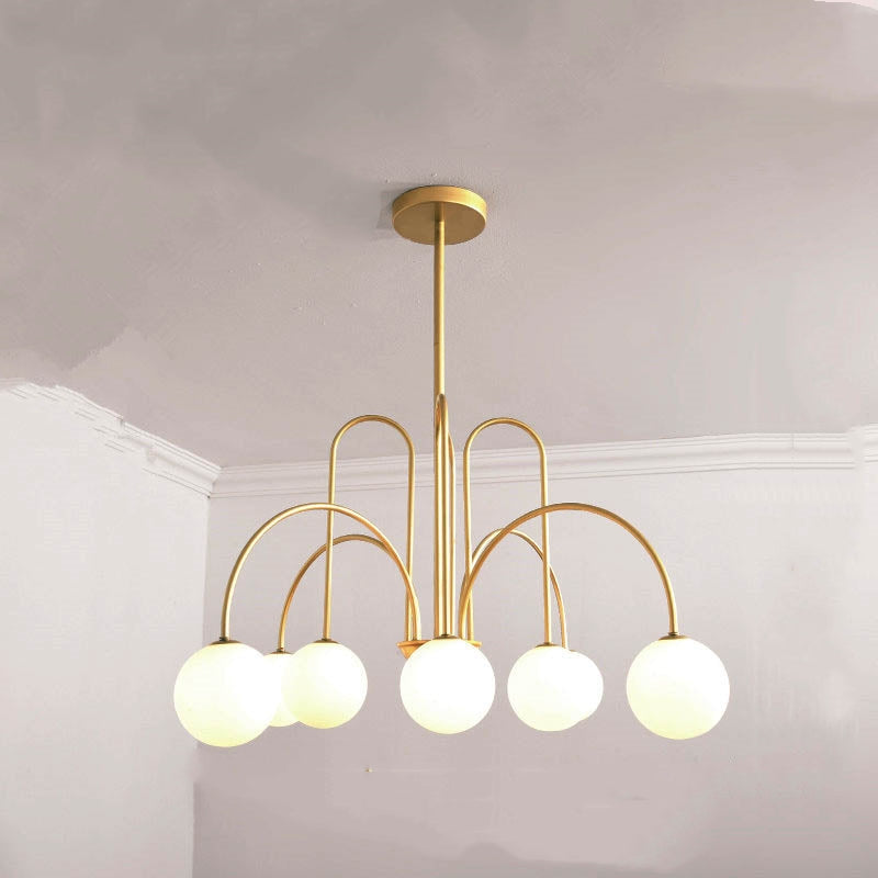 Art Deco Glass Ball Chandelier - Cueteks