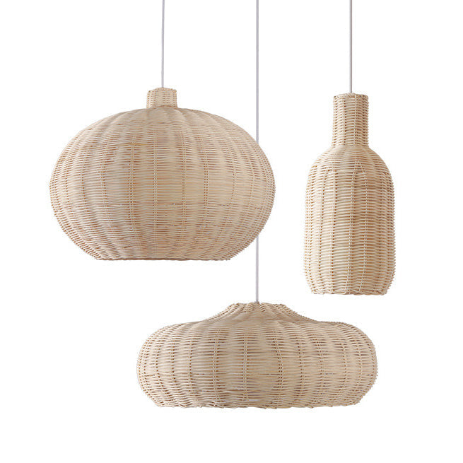 Unique Rattan Handmade Nordic Pendant Lampshades For Living Room - Cueteks