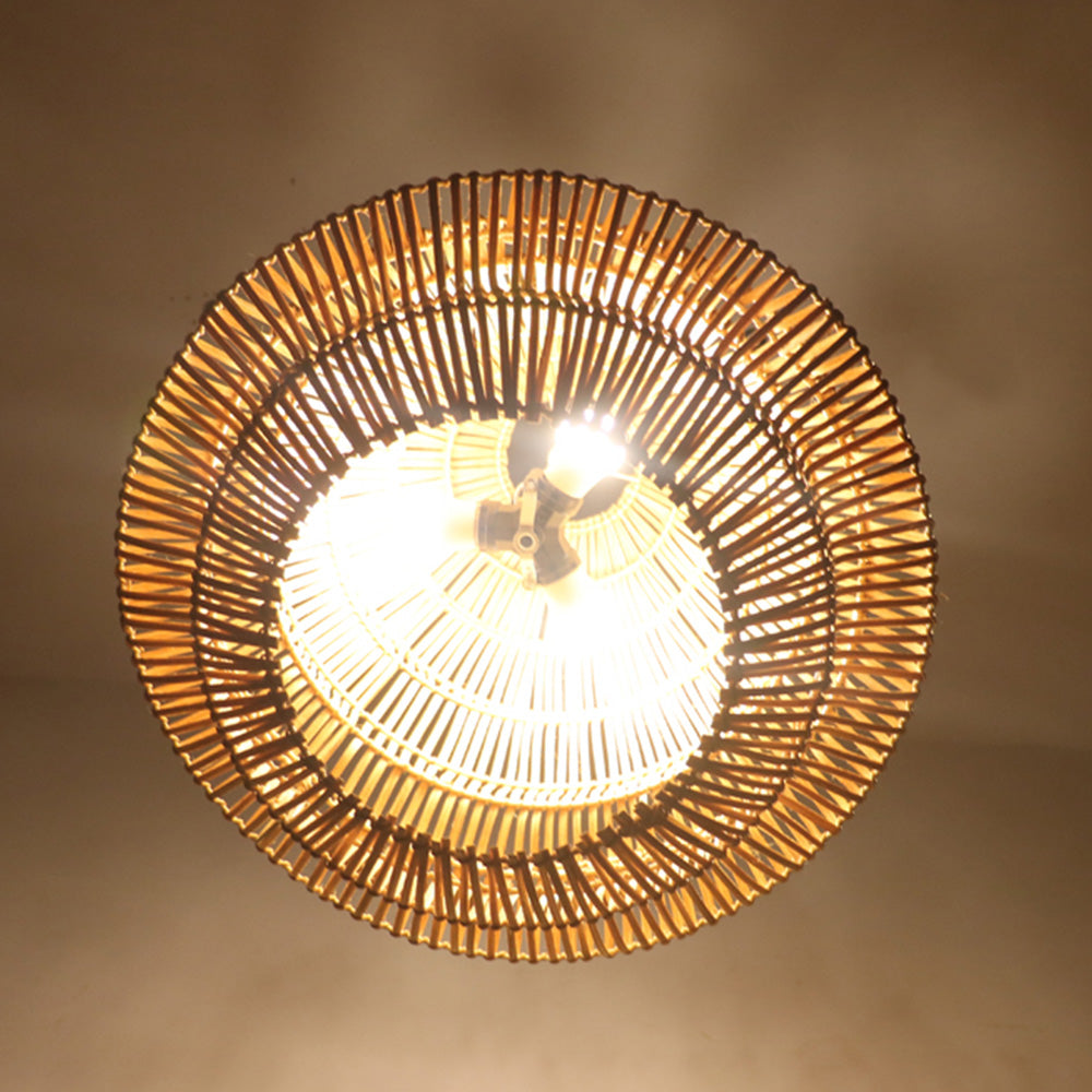 Modern Rattan Cage Pendant Light - Cueteks