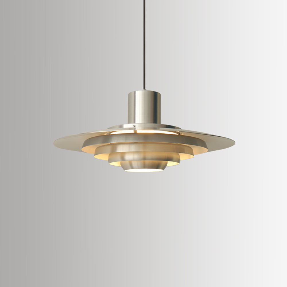 Large Brass Mid Century Modern Hanging Lamp Pendant Light - Cueteks