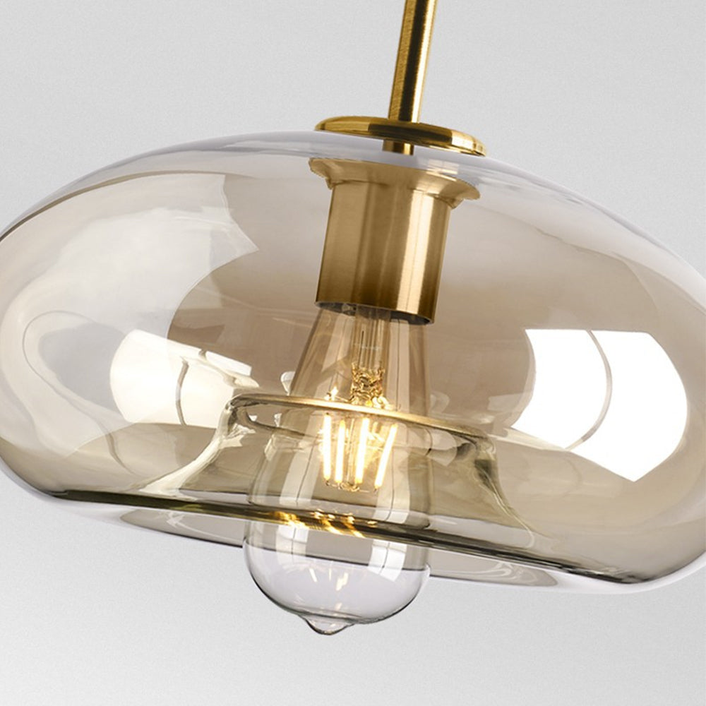 Industrial Amber Glass Pendant Light - Cueteks