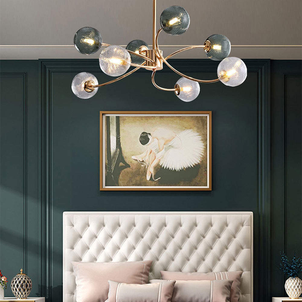 Modern Iron Glass Gold LED Pendant Farmhouse Ceiling Light - Cueteks