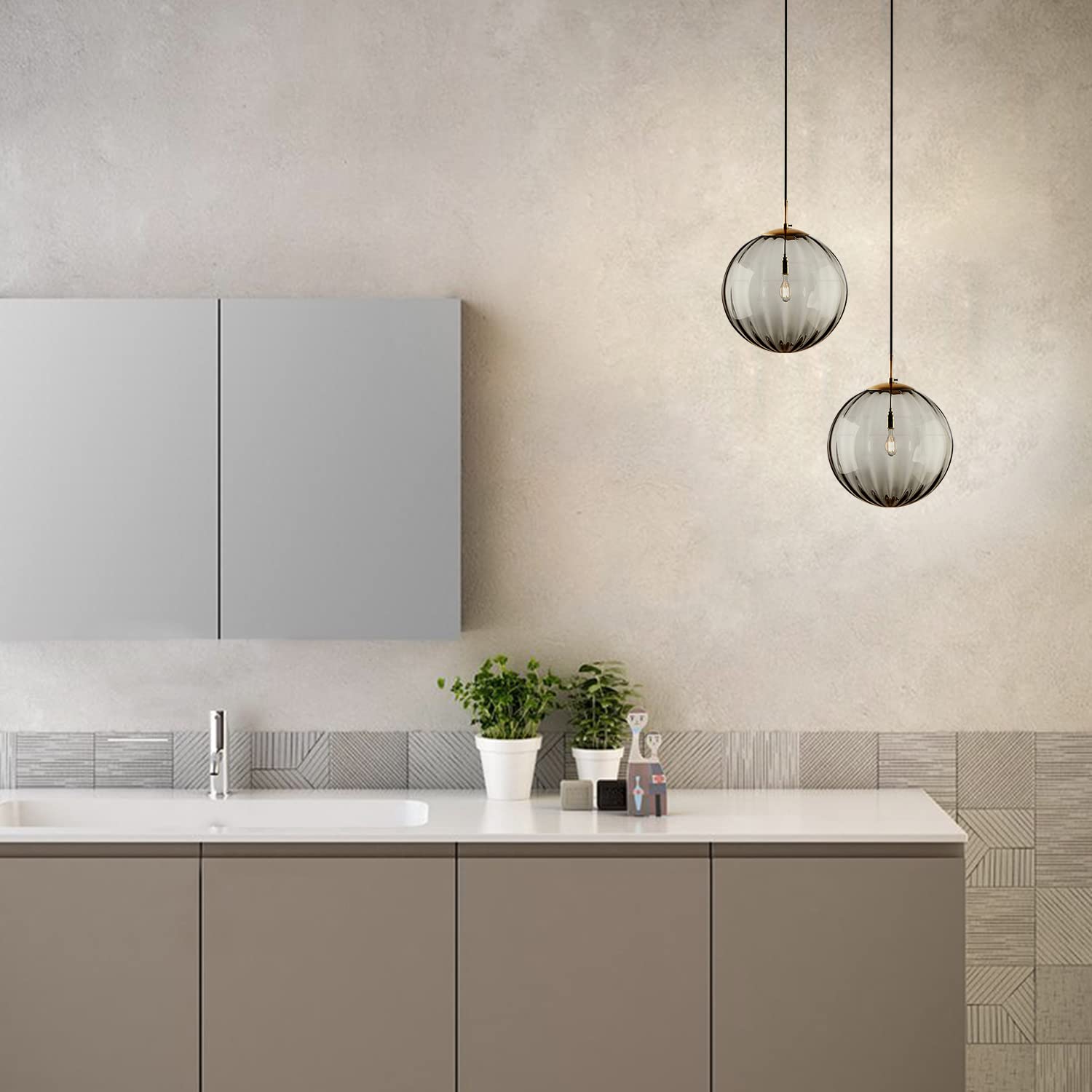Modern Simple Round Glass Pendant Light - Cueteks