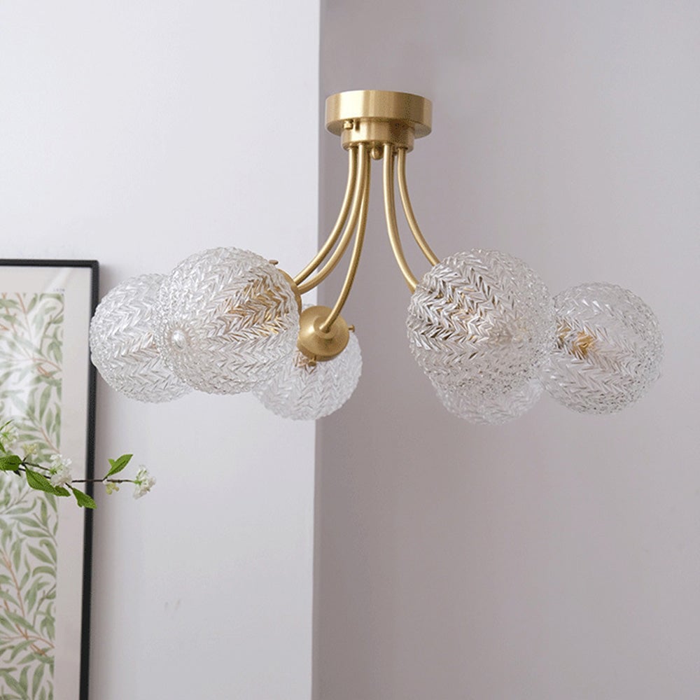 Mid Century Circle Metal Chandelier For Living Room - Cueteks