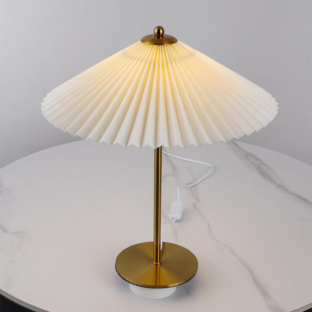 Mid Century Modern Pleated Table Lamp - Cueteks