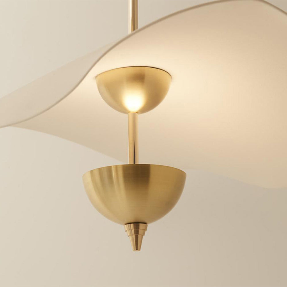 Art Deco Gold Metal Lotus Led Light Fixtures Chandeliers - Cueteks