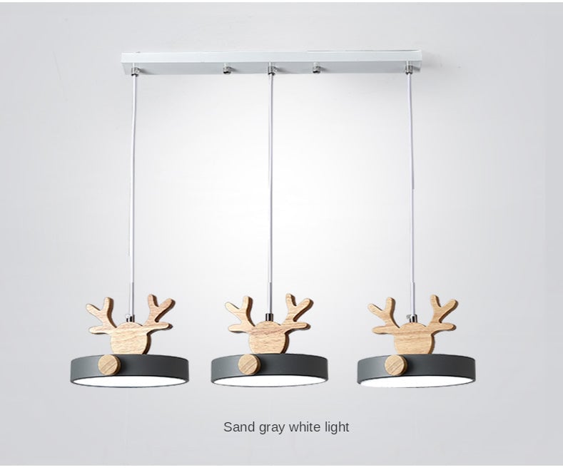 Morandi Holz LED Kronleuchter Hirschgeweih Pendelleuchte - Cueteks