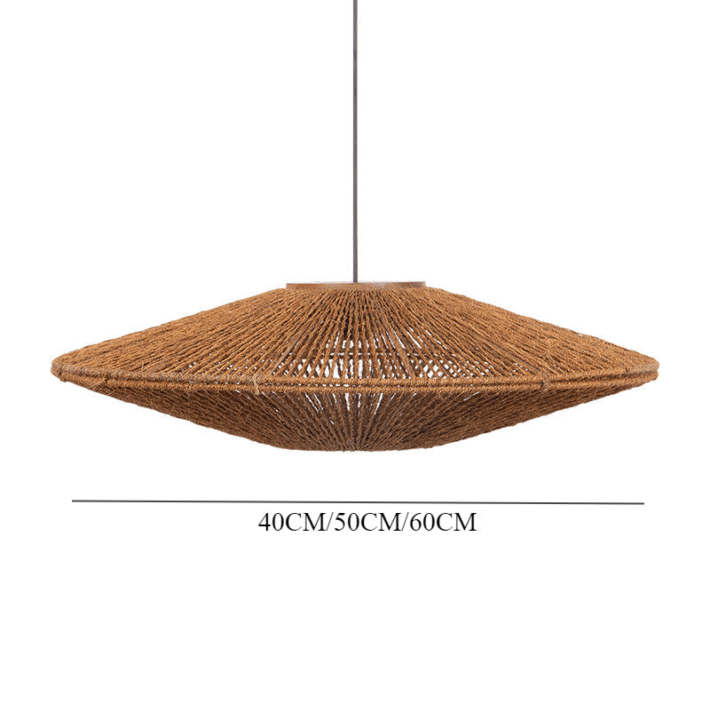 Rustic Rattan Brown Pendant Lights - Cueteks