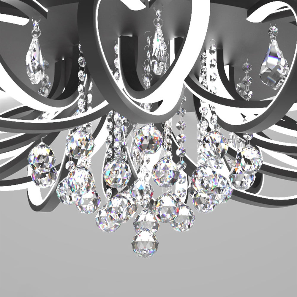 Modern Black Acrylic LED Flush Mount Ceiling Light - Cueteks